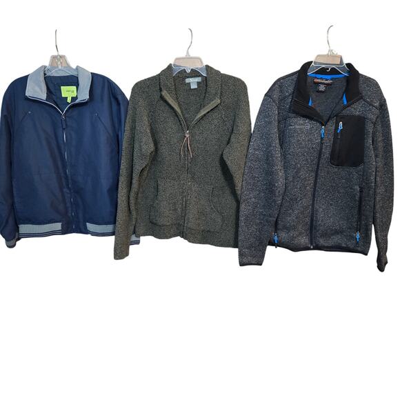 Men's Medium M Coats Jackets Fleece Long Sleeve Winter Wholesale Bulk Lot of 3 - Picture 1 of 6